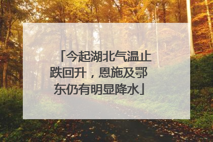 今起湖北气温止跌回升，恩施及鄂东仍有明显降水